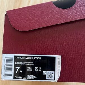 Lebron Soldier XIV black/white/red. Men’s 7.